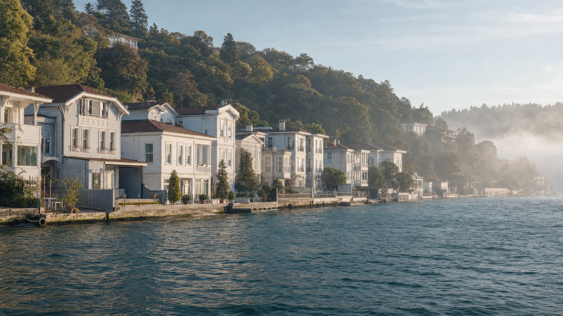 Sarıyer sahilinde Boğaz yalıları
